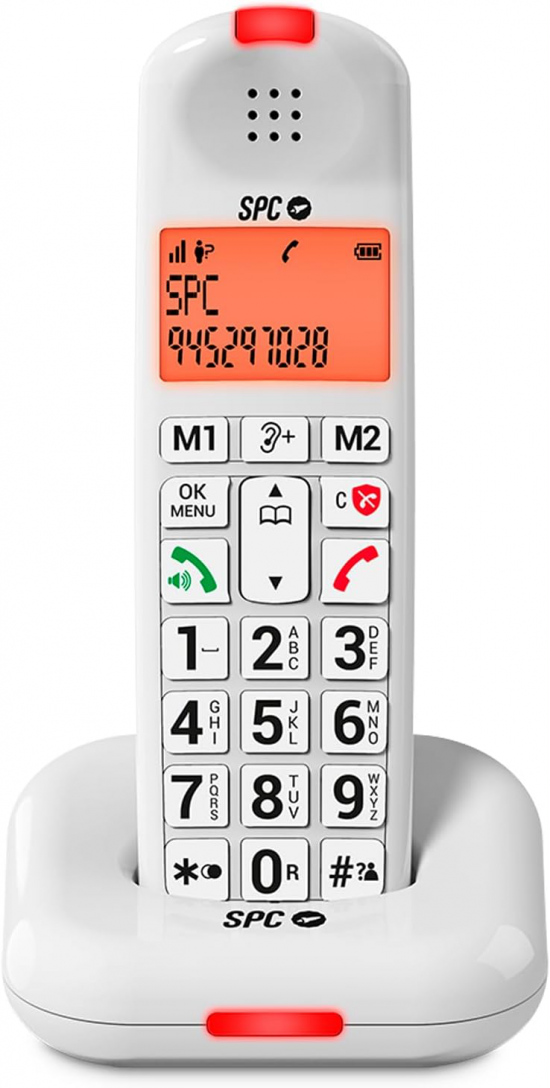 Teléfono inalámbrico Dect Spc 7612B COMFORT KAIRO, blanco